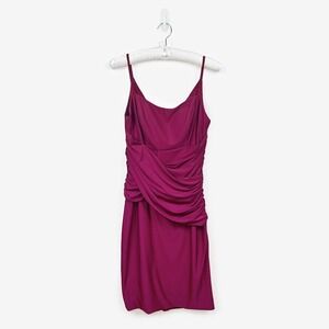 Rene Ruiz Collection Draped Cocktail Dress Size 10 Deep‎ Magenta Elegant Evening